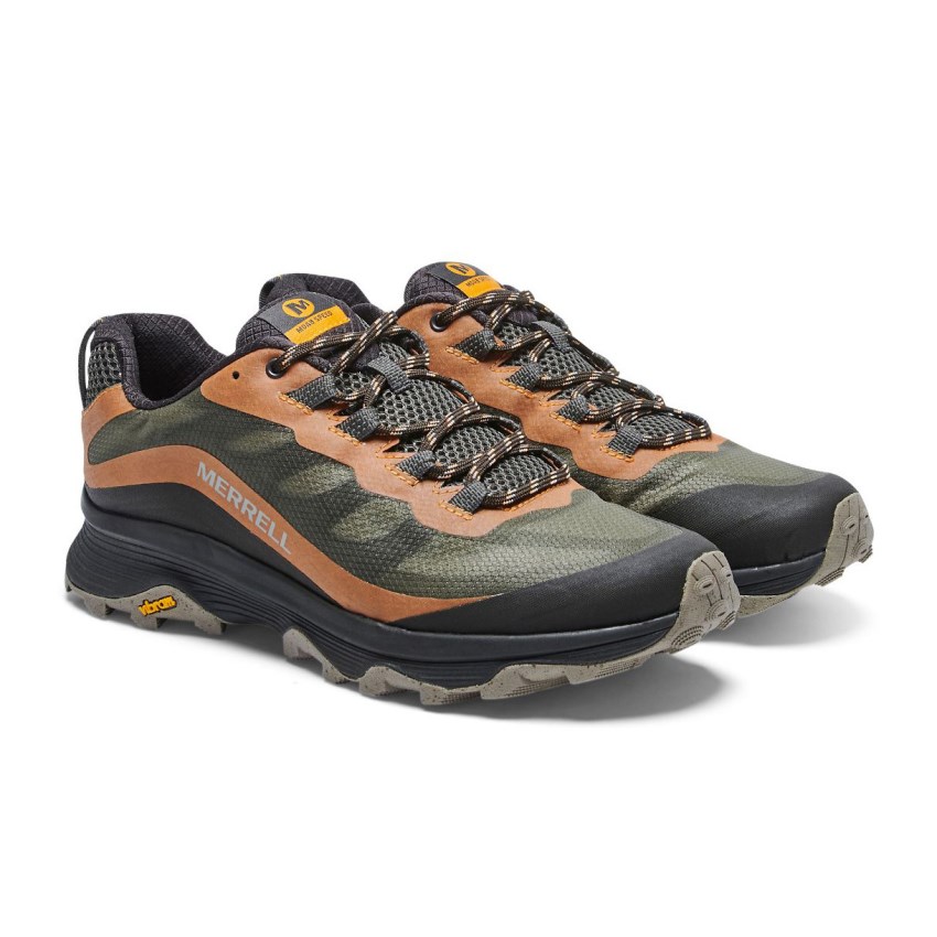 Chaussures Randonnée Merrell Moab Speed Vert Olive/Orange Homme | N.P.JAOS